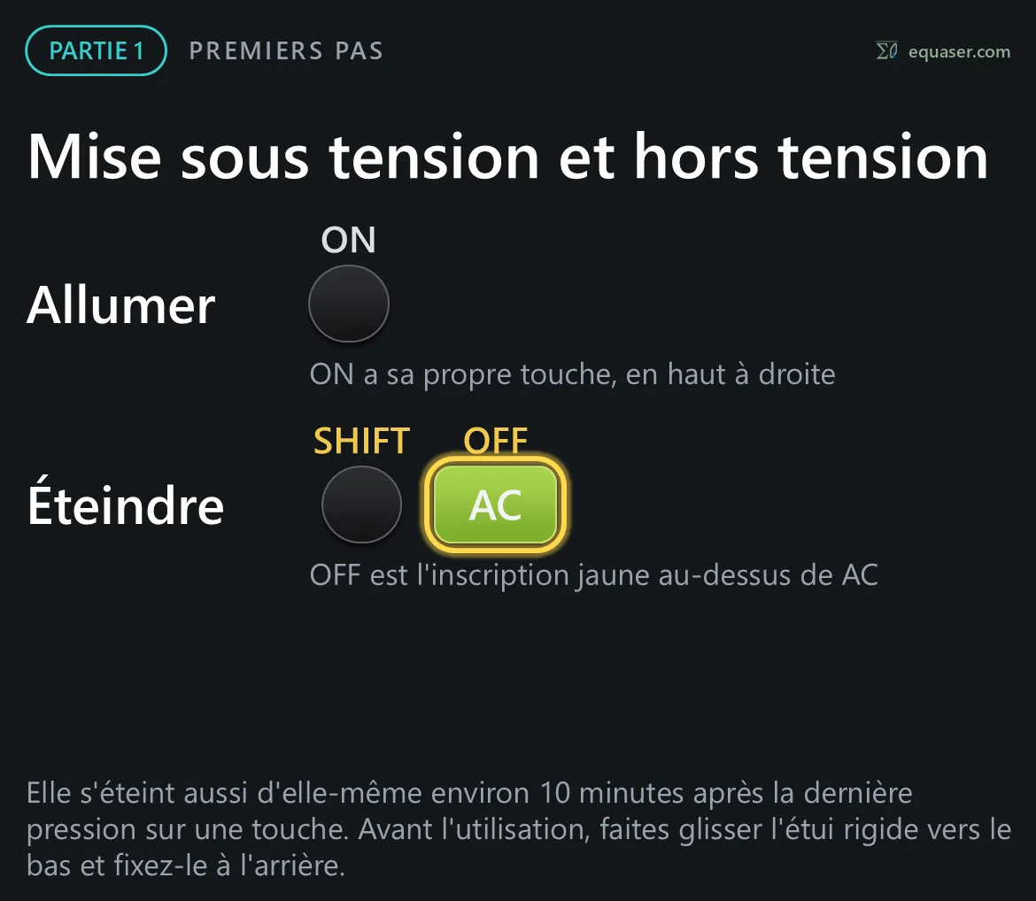 Mise sous tension et hors tension