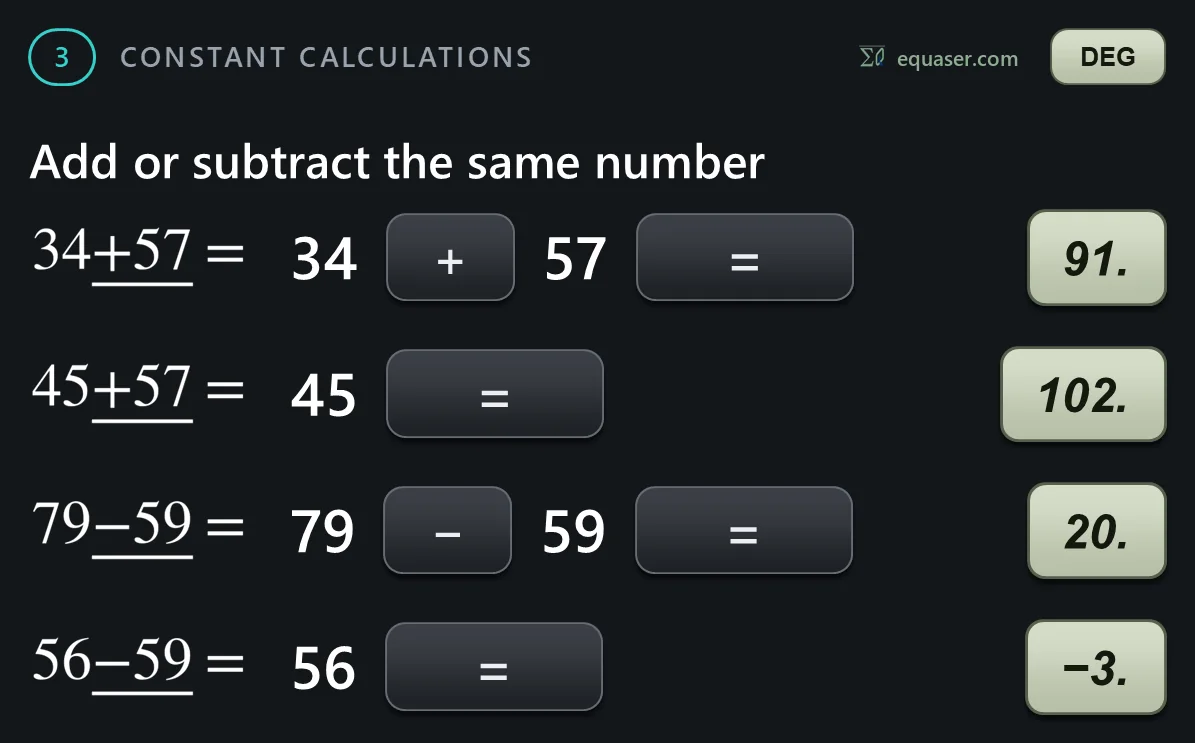 Add or subtract the same number