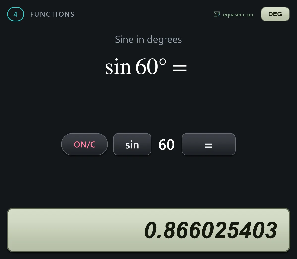 Sine in degrees