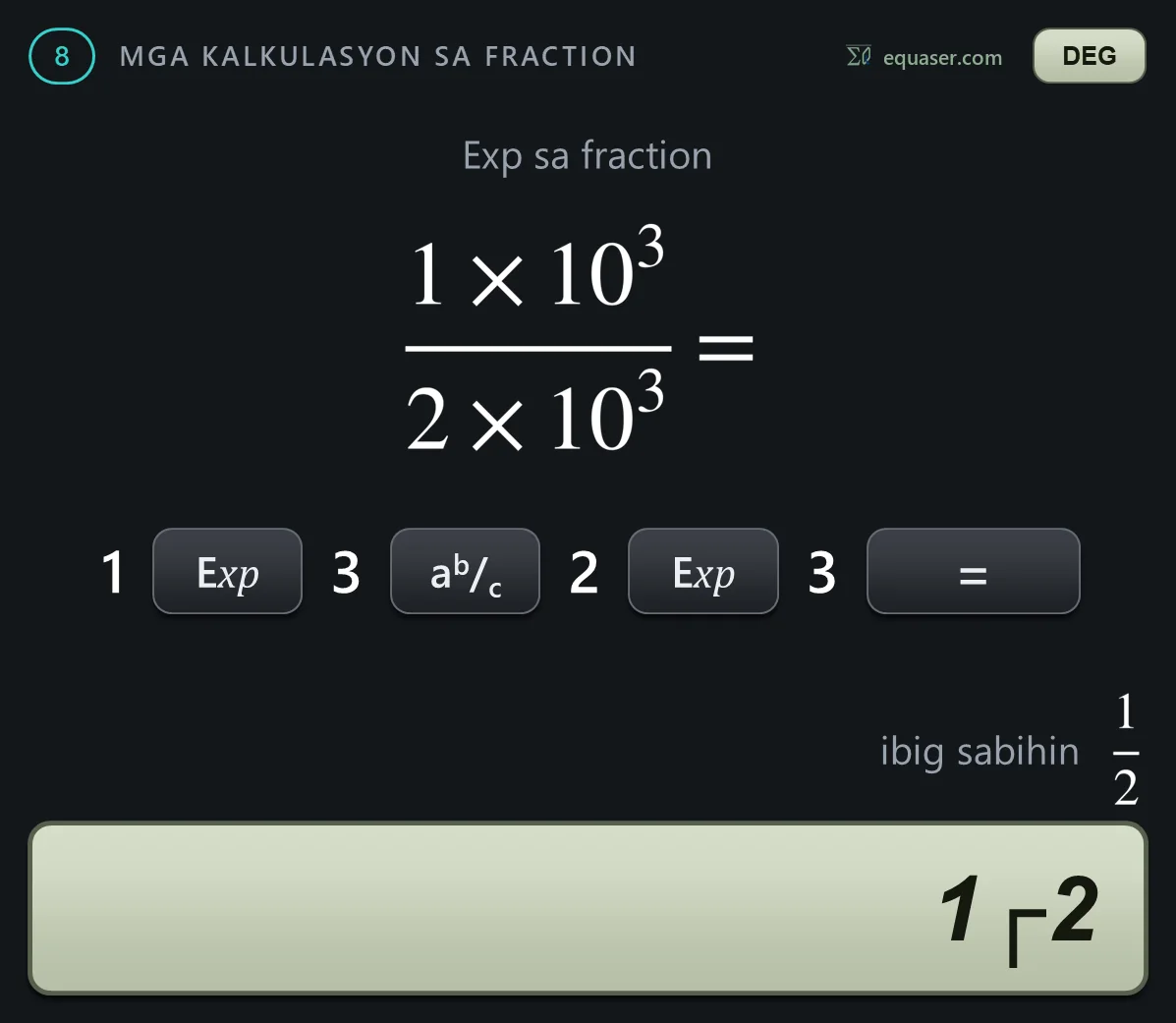 Exp sa fraction