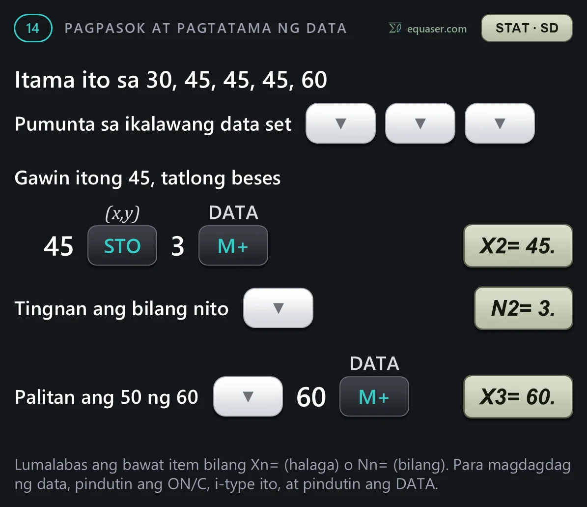 Itama ito sa 30, 45, 45, 45, 60