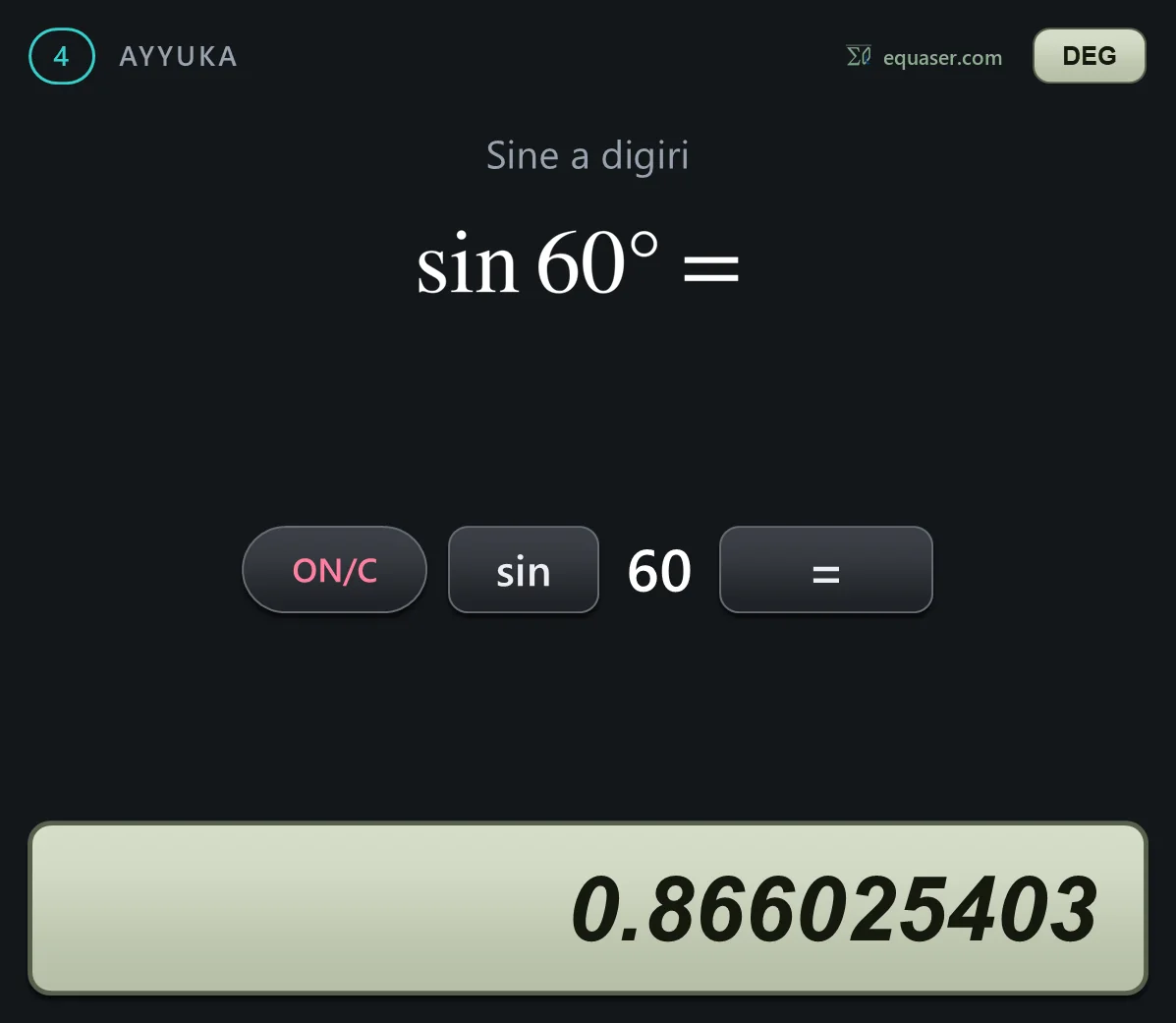 Sine a digiri