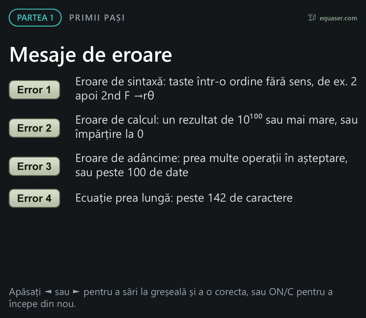 Mesaje de eroare