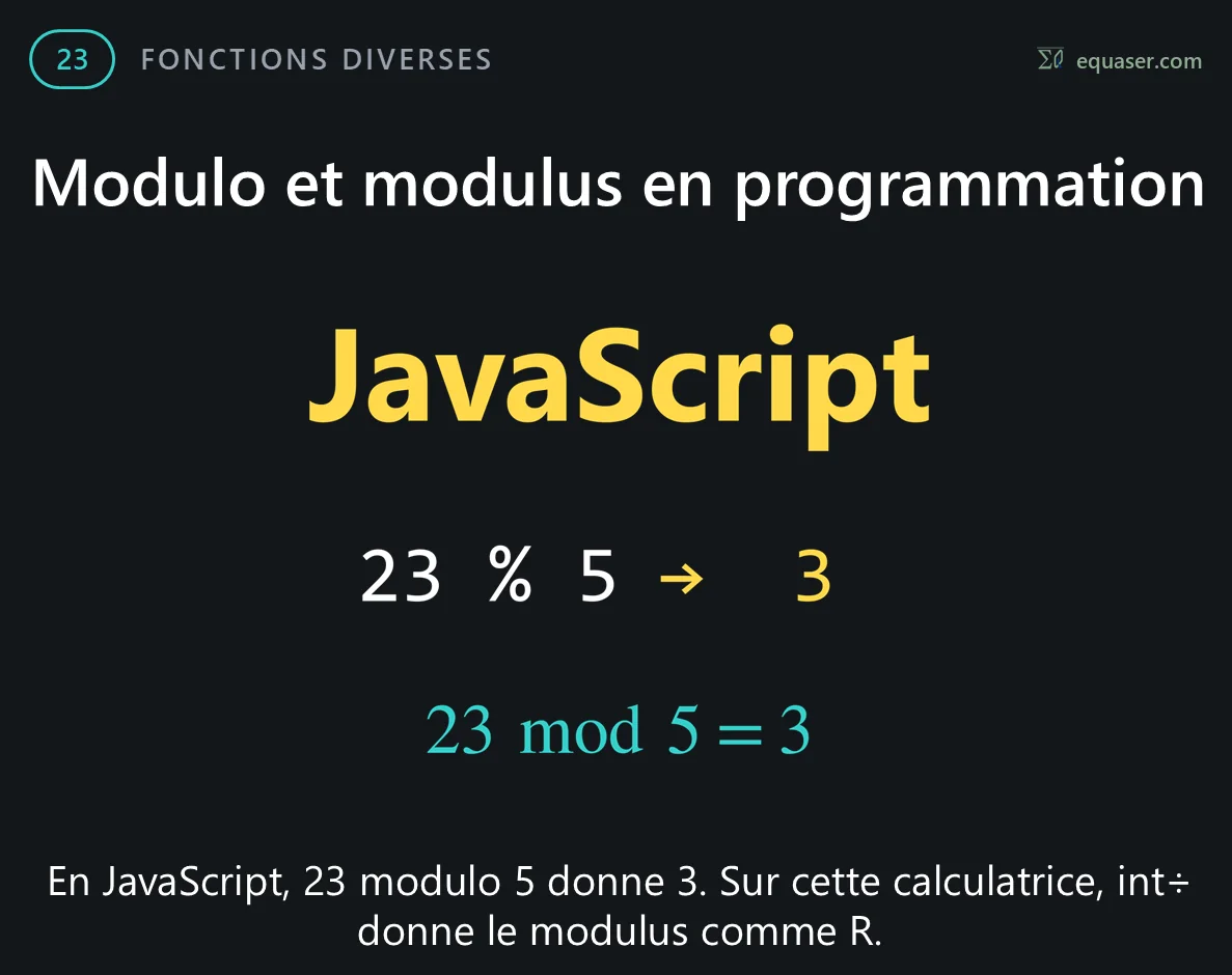 Modulo et modulus en programmation