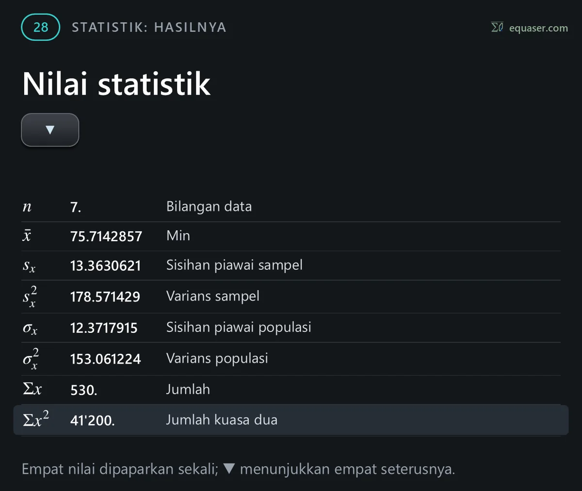 Nilai statistik