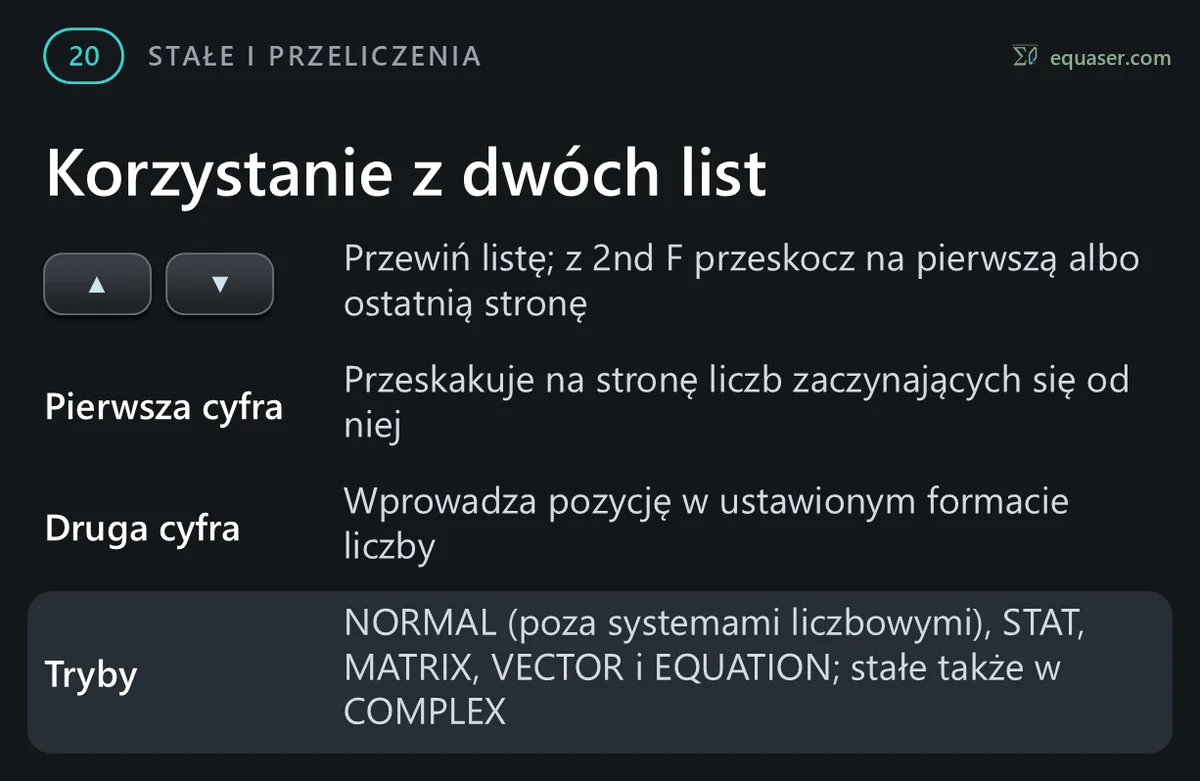 Korzystanie z dwóch list